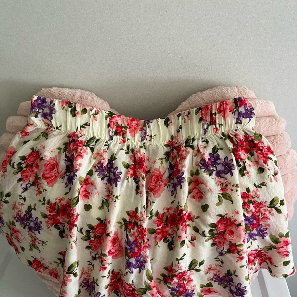 Papaya Pink and Purple Floral Skirt
